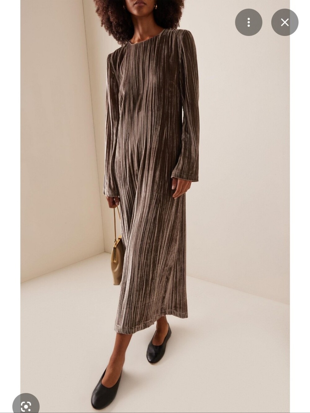 Jenni Kayne Stella Metallic Velvet Dress in Taupe New With Tags
